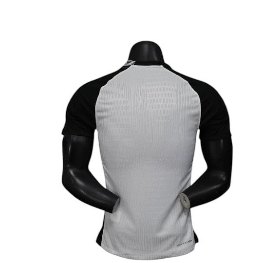 GOATkitz 2025-26 Corinthians player version home jersey, white with black sleeves, customizable name and number.