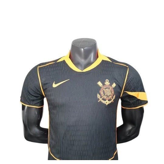 GOATkitz Corinthians 2025-26 player version third jersey, dark grey with orange trim, Nike logo, and team crest.