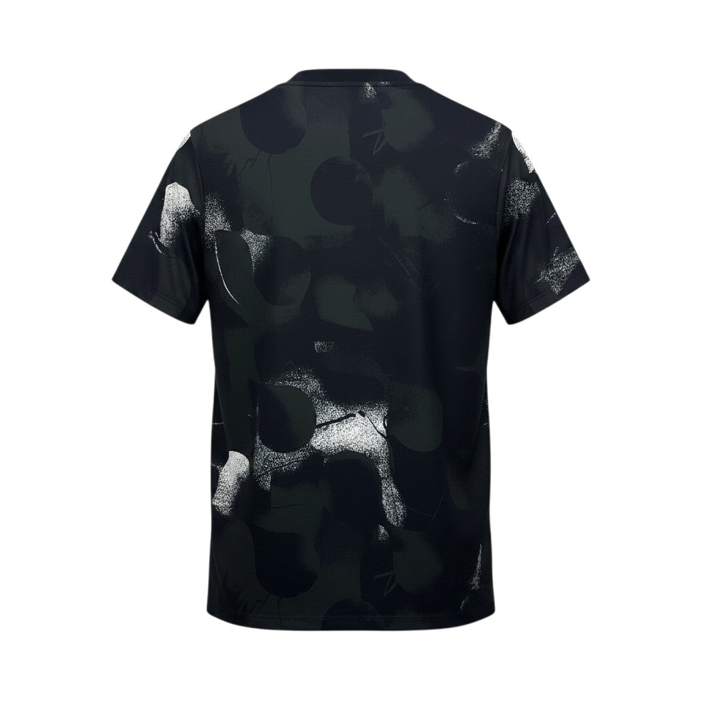 GOATkitz Corinthians black pre-match jersey with abstract dark green and white graphic print, crew neck, short sleeves.
