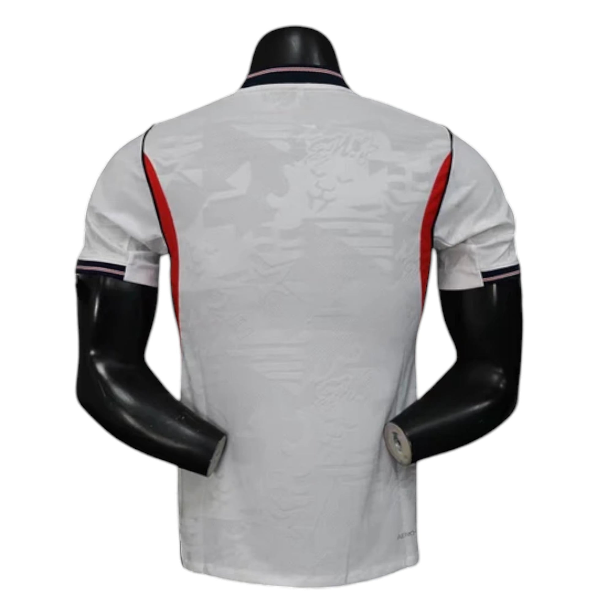 GOATkitz England 2026 player version home jersey, white with red and blue trim, customizable name and number.