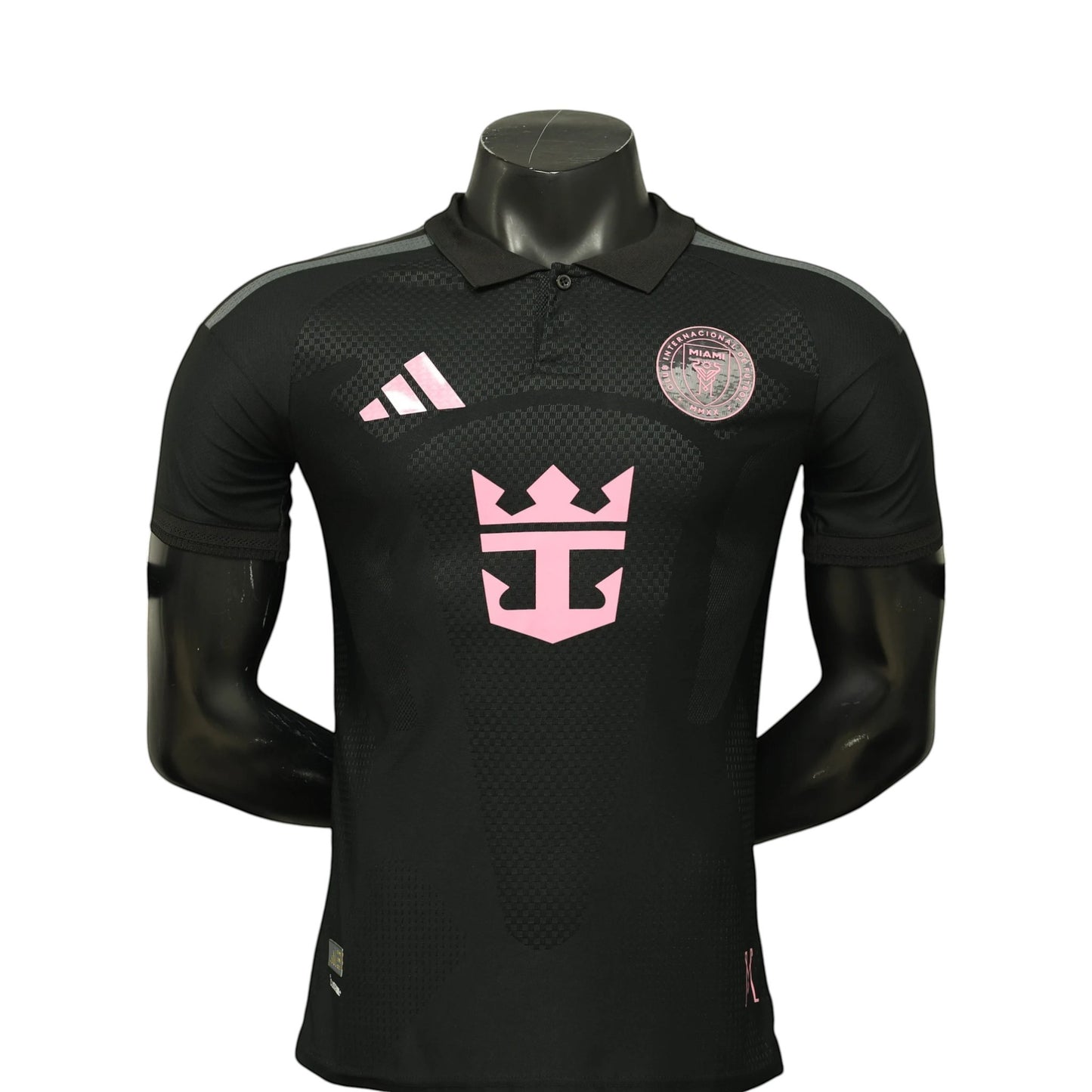 GOATkitz Inter Miami 2026 Player Version Away Jersey, black with pink accents, customizable name and number.