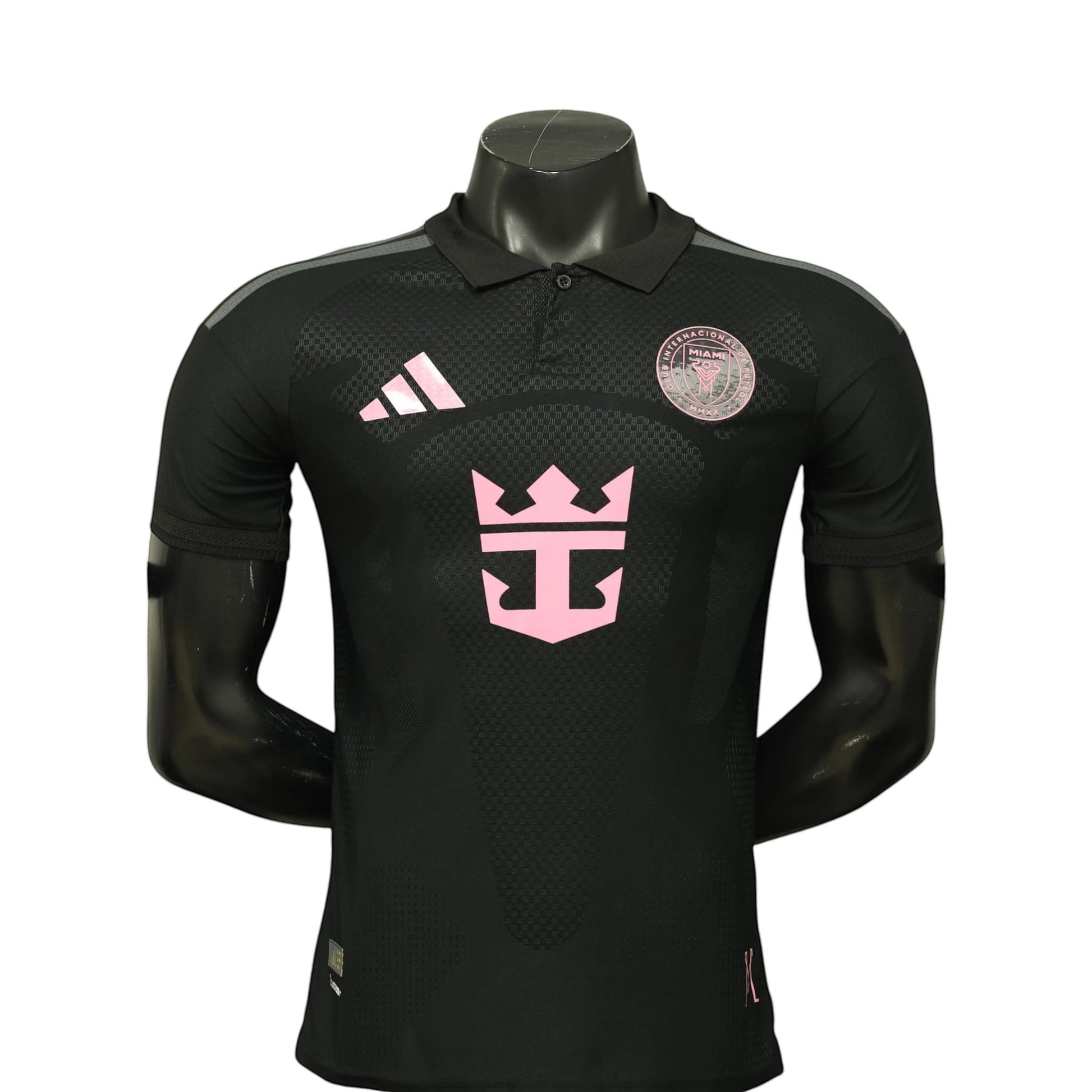 GOATkitz Inter Miami 2026 Player Version Away Jersey, black with pink accents, customizable name and number.