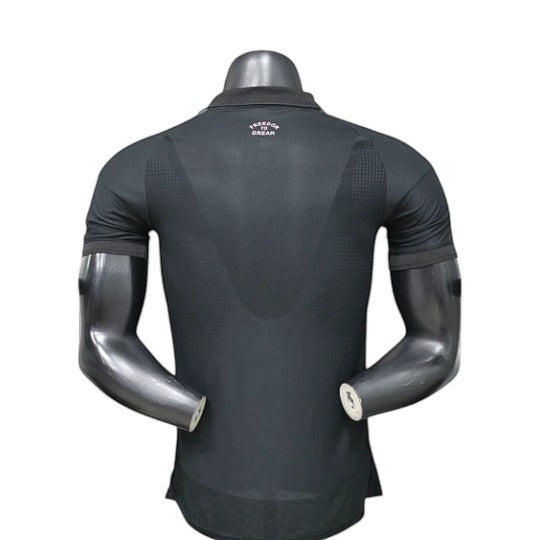 GOATkitz Inter Miami 2026 Player Version Away Jersey, black, short sleeve, polo collar, customizable.