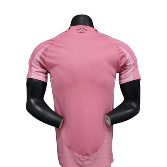 GOATkitz Inter Miami 2025-26 Player Version Home Jersey, pink, short sleeve, customizable name and number.