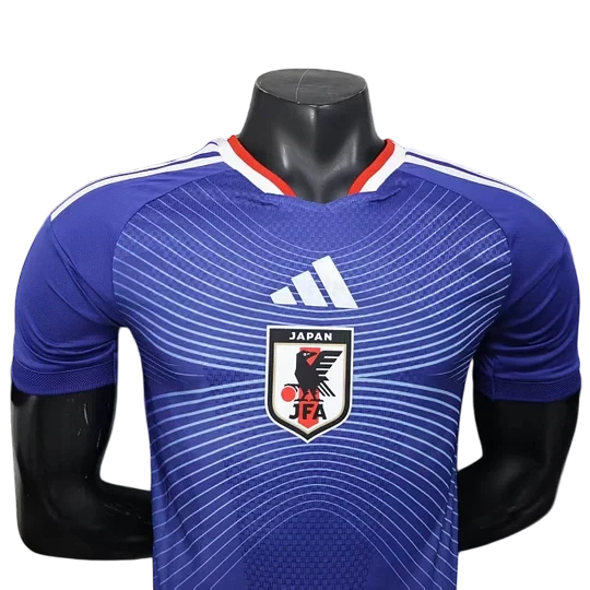 GOATkitz Japan 2026 player version home jersey in blue with white Adidas stripes and crest. Customizable.