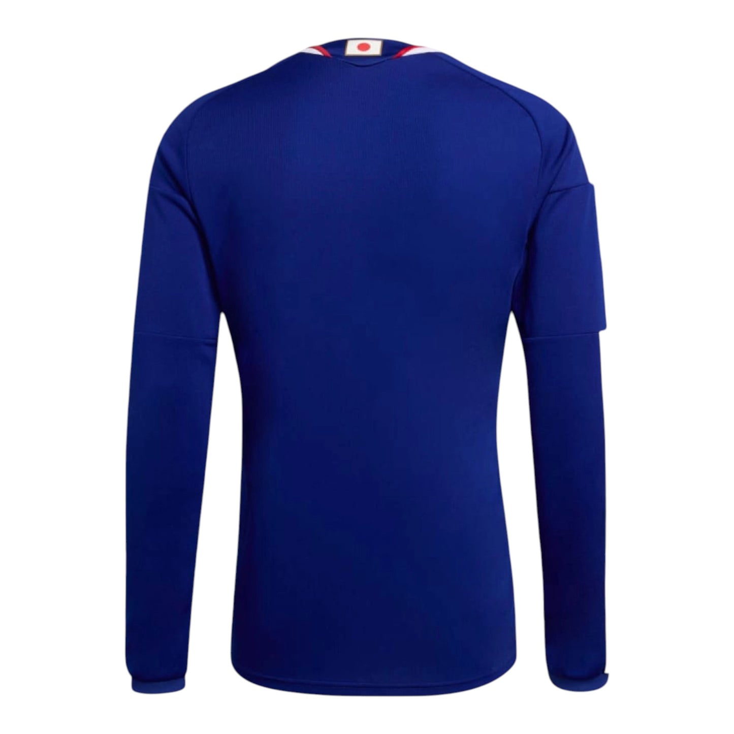 GOATkitz Japan 2026 long sleeve adult home jersey in royal blue. Features a white and red collar detail with a Japanese flag emblem.
