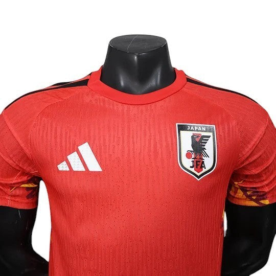 GOATkitz Japan 2026 red goalkeeper player version jersey with customizable name and number. Features Adidas logo.