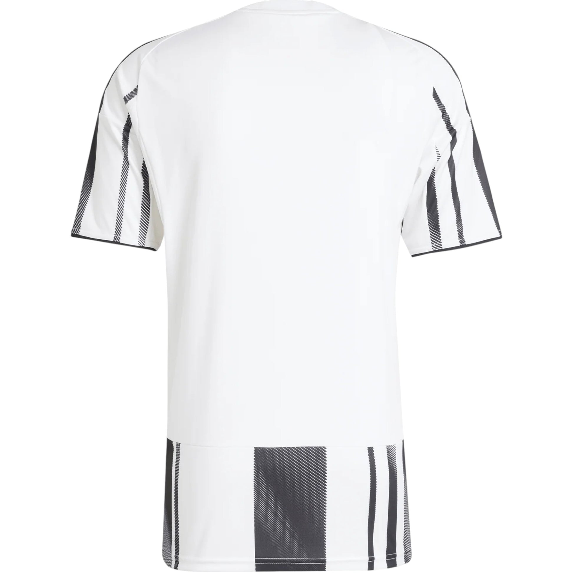 GOATkitz Juventus 2025-26 adult home jersey, white with black pinstripe details on sleeves and hem.