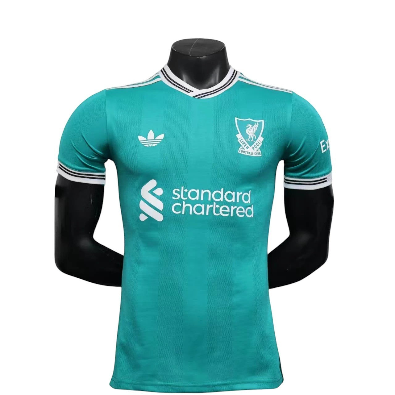 GOATkitz Liverpool 2025-26 adult player version third jersey in teal with white accents and crest. Customizable.