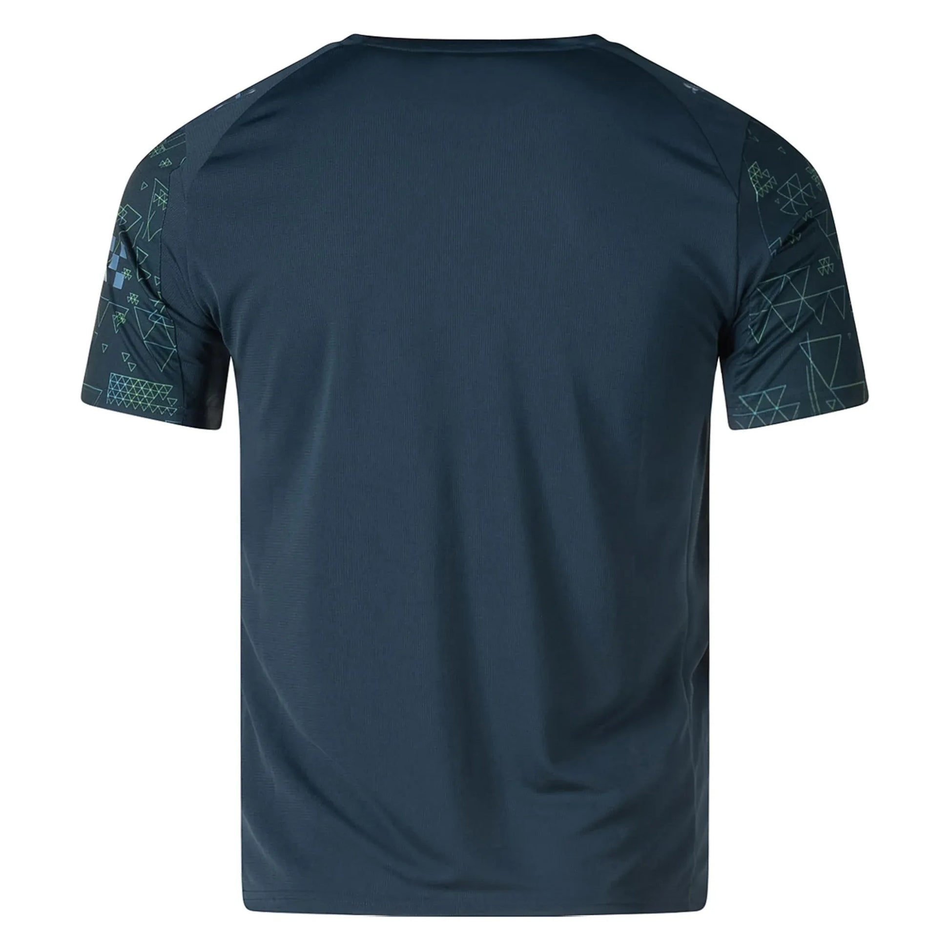 GOATkitz Manchester City 2025-26 kids fourth jersey in dark blue with geometric pattern on sleeves. Customizable.
