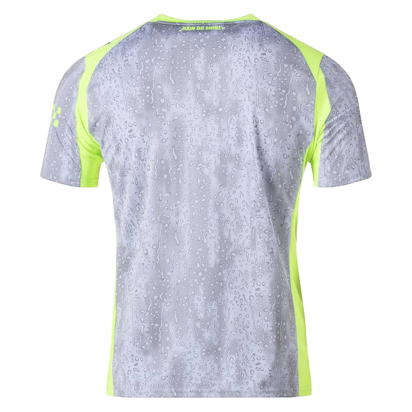 GOATkitz Manchester City 2025-26 kids third jersey with a grey water droplet pattern and neon yellow accents.