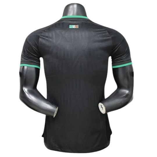 GOATkitz Mexico 2026 Third Player Version Jersey, black with green trim on collar and sleeves, customisable