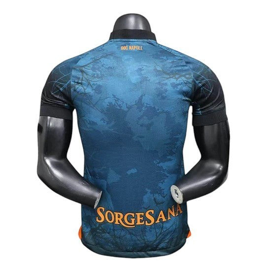 GOATkitz Napoli 2025-26 Player Version Halloween dark blue football jersey with custom name/number option.