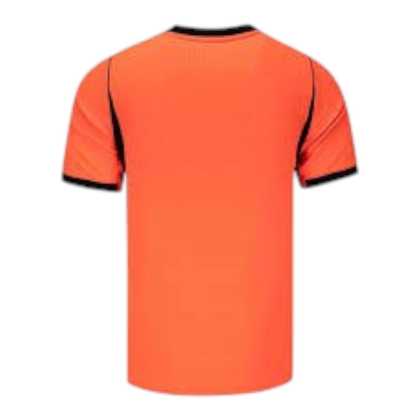 GOATkitz Netherlands 2026 adult home jersey, orange with black trim, short sleeves, crew neck. Customizable.