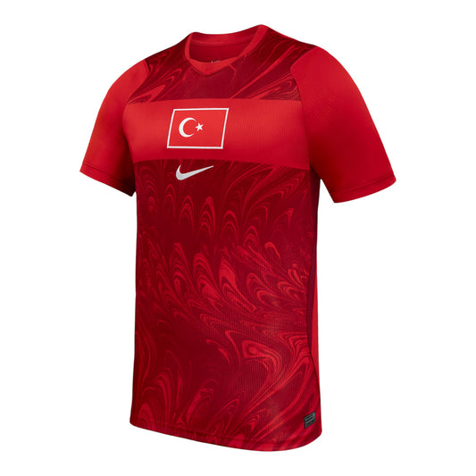 GOATkitz Türkiye 2026 Adult Away Jersey in red with a white Nike logo and the Turkish flag. Features a swirling pattern.