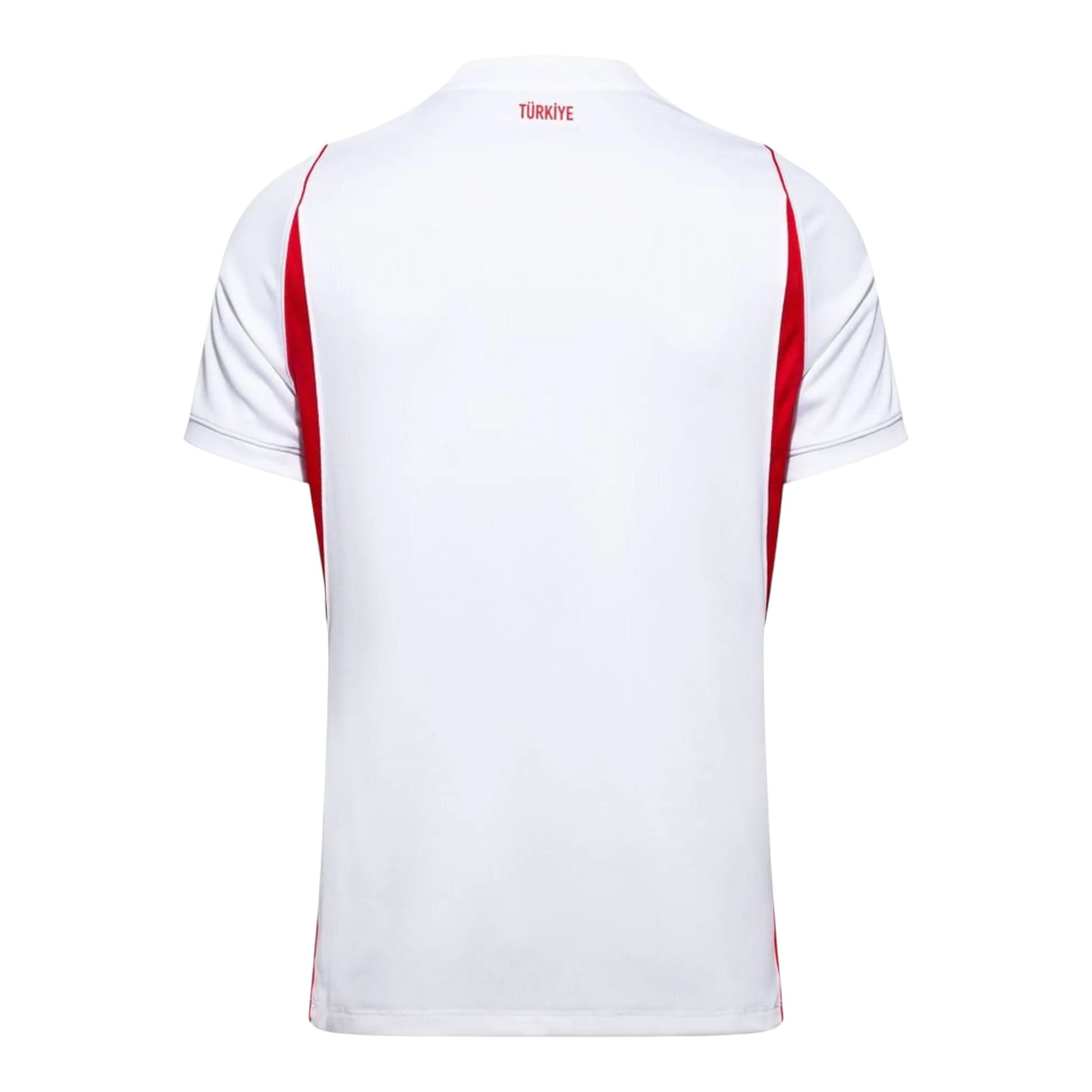 GOATkitz Türkiye 2026 Adult Home Jersey, white with red side panels and red Türkiye text on the back collar.