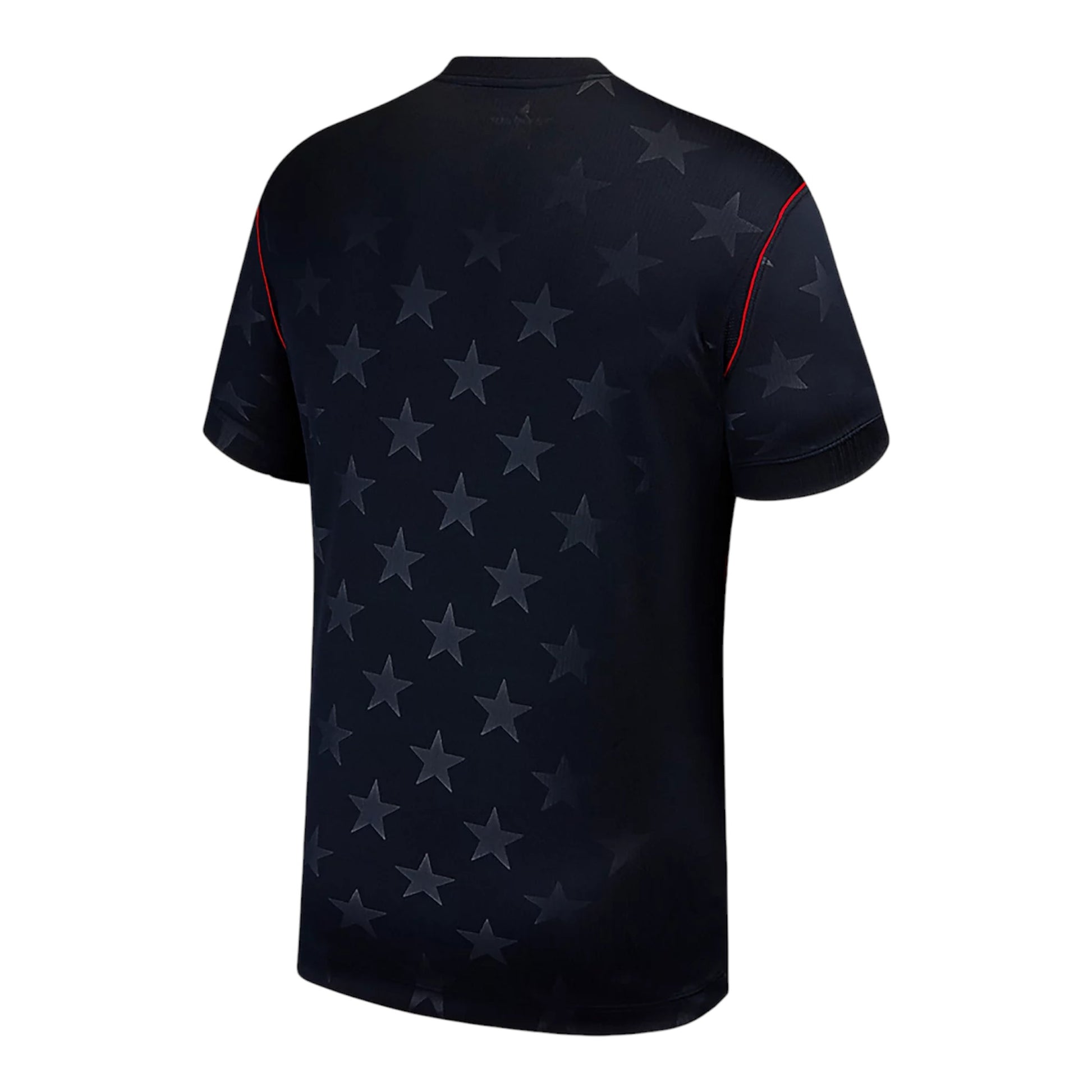GOATkitz USA 2026 Adult Away Jersey, dark blue with subtle star pattern and red trim on sleeves.