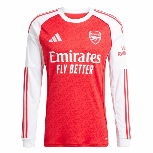 Arsenal 2025-26 Adult Home Long Sleeve Jersey – Size S–XXL – Custom Name & Number, Select Badges