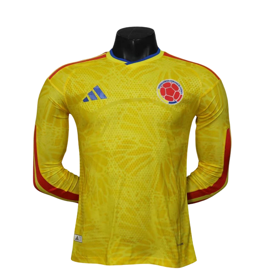 Colombia 2026 Long Sleeve Player Version Home Jersey – Size S–XXL – Custom Name & Number, Select Badges